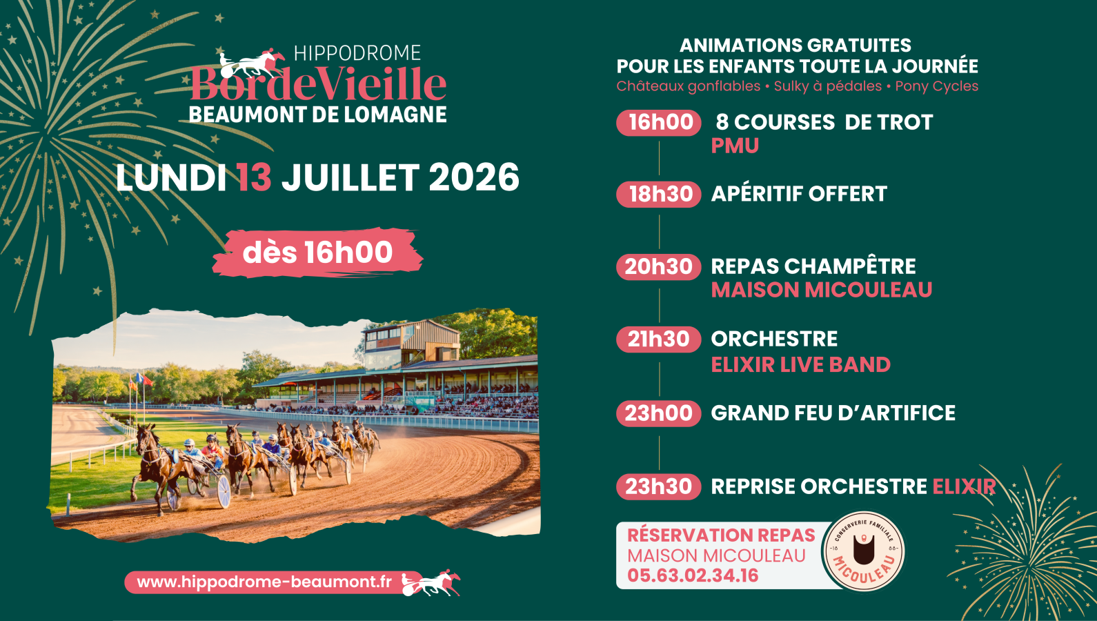 Courses, concert et feu d'artifice